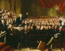 Benjamin Robert Haydon Oil painting of William Smeal addressing the Anti-Slavery Society at their annual convention oil painting picture